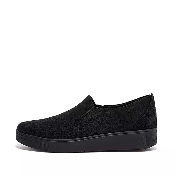 FitFlop RALLY Ruskind Slip-On Sneakers Sort | 68207056