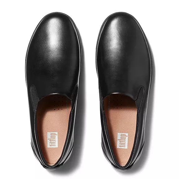 FitFlop RALLY Skate Læder Sneakers Sort | 43301987