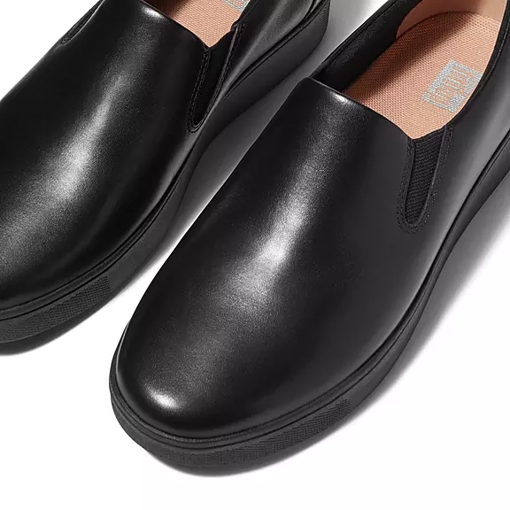 FitFlop RALLY Skate Læder Sneakers Sort | 43301987