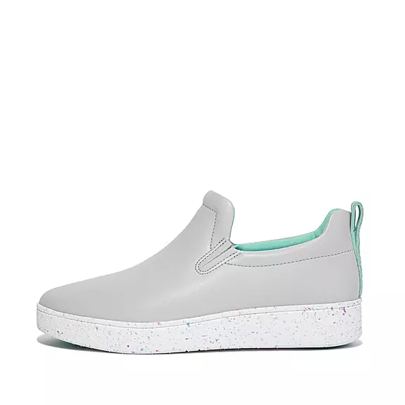 FitFlop RALLY Speckle-Sole Læder Skate Sneakers Grå | 92246203