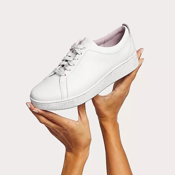 FitFlop RALLY Speckle-Sole Læder Sneakers Hvide | 38975706