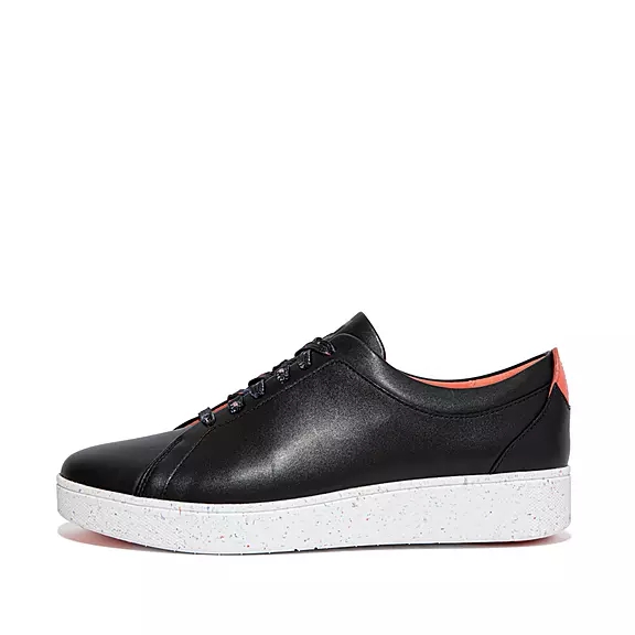 FitFlop RALLY Speckle-Sole Læder Sneakers Sort | 87614775