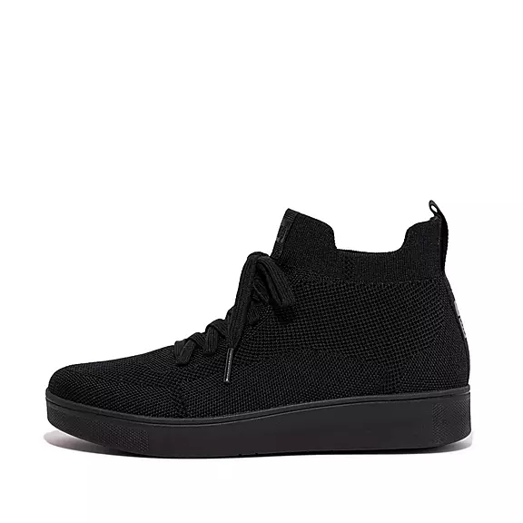 FitFlop RALLY Strand-Resistant Knit High-Top Sneakers Sort | 96976906