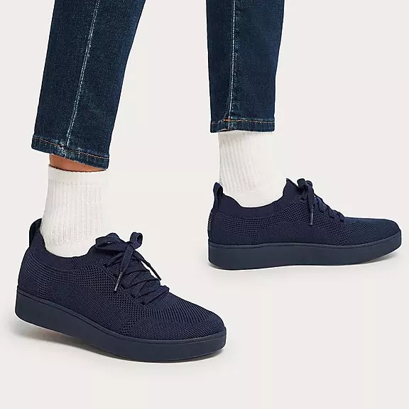 FitFlop RALLY Strand-Resistant Knit Sneakers Mørkeblå | 88757594