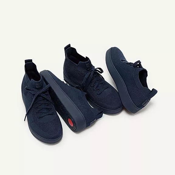 FitFlop RALLY Strand-Resistant Knit Sneakers Mørkeblå | 88757594