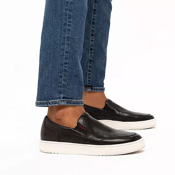 FitFlop RALLY X Læder Slip-On Sneakers Sort | 64173610