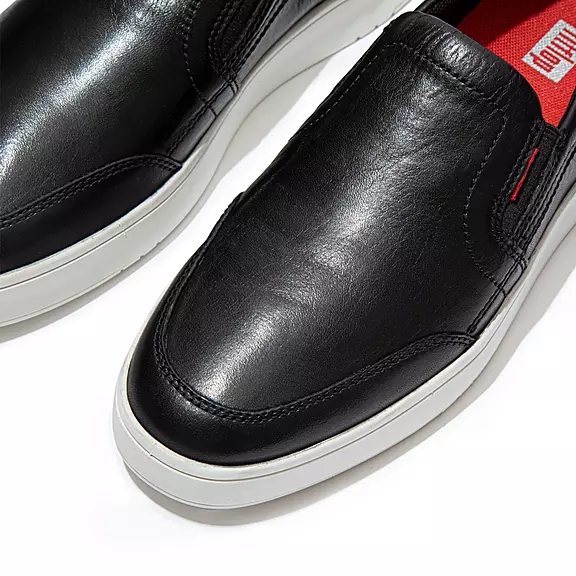 FitFlop RALLY X Læder Slip-On Sneakers Sort | 64173610