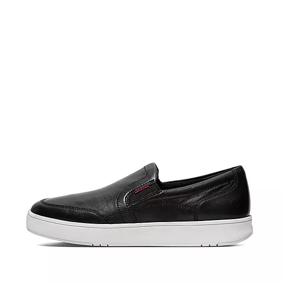FitFlop RALLY X Læder Slip-On Sneakers Sort | 64173610
