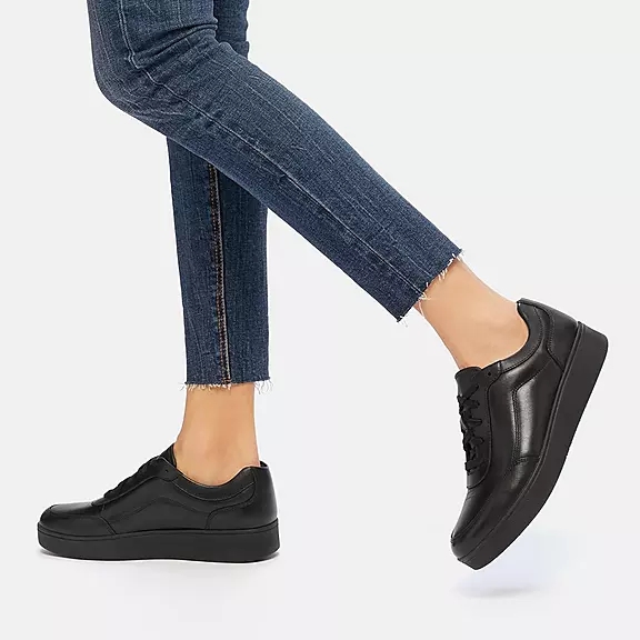FitFlop RALLY X Læder Sneakers Sort | 79903012