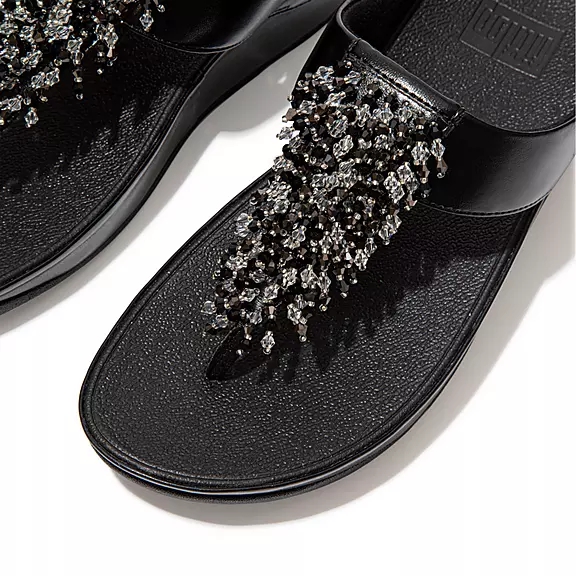 FitFlop RUMBA Beaded Sandaler Med Tåstolpe Sort | 61797316
