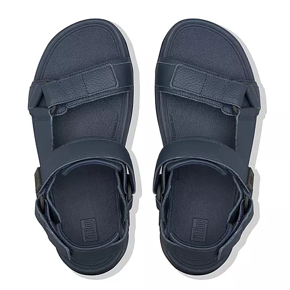 FitFlop RYKER Læder Mix Sandaler Med Rem Mørkeblå | 56130446