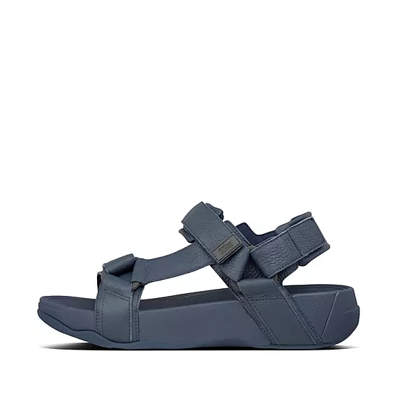 FitFlop RYKER Læder Mix Sandaler Med Rem Mørkeblå | 56130446