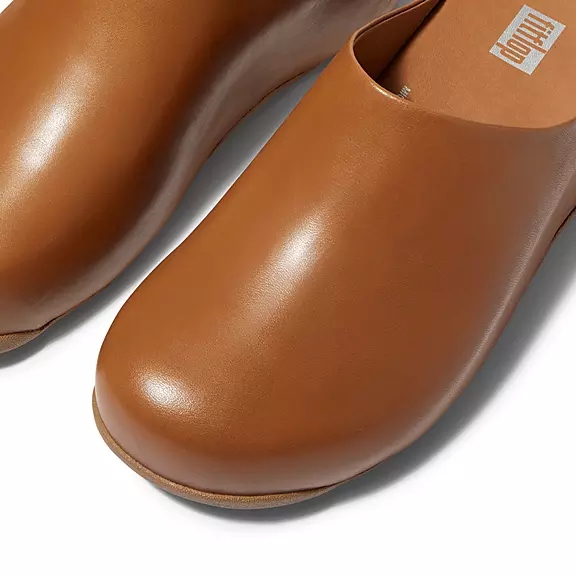 FitFlop SHUV Læder Træsko LyseBrune | 17604120