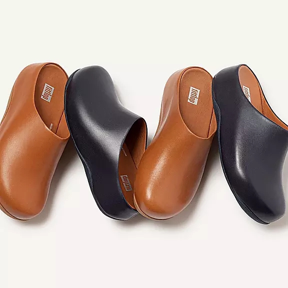 FitFlop SHUV Læder Træsko LyseBrune | 17604120