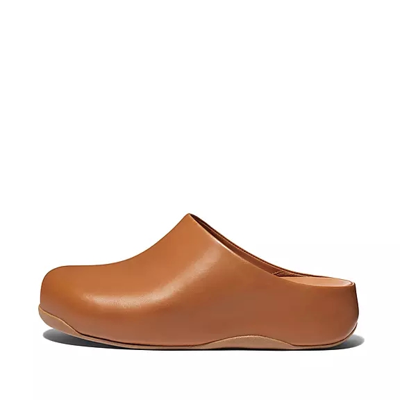 FitFlop SHUV Læder Træsko LyseBrune | 17604120