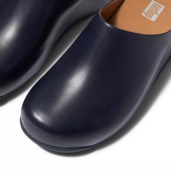 FitFlop SHUV Læder Træsko Mørkeblå | 27360261
