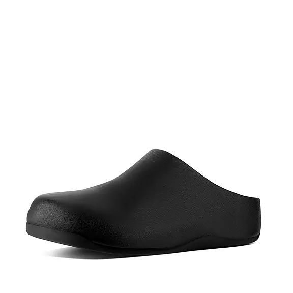 FitFlop SHUV Læder Træsko Sort | 20982148