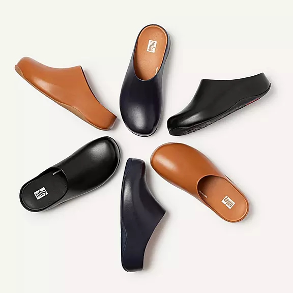FitFlop SHUV Læder Træsko Sort | 79256434