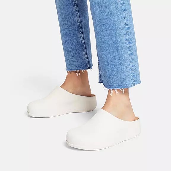 FitFlop SHUV Lærred Træsko Hvide | 66053096
