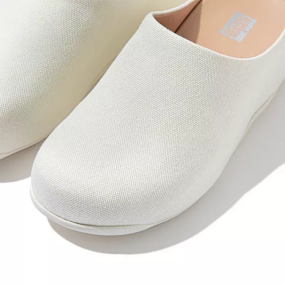 FitFlop SHUV Lærred Træsko Hvide | 66053096