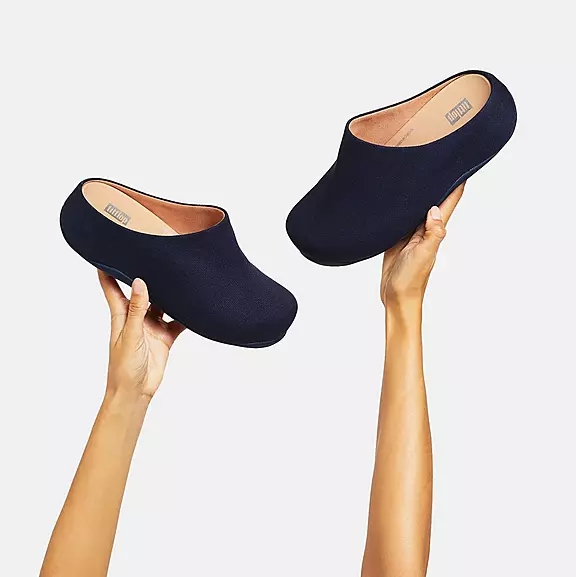FitFlop SHUV Lærred Træsko Mørkeblå | 92388859