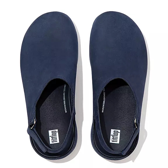 FitFlop SHUV Nubuck Back-Páskové Træsko Mørkeblå | 22382619