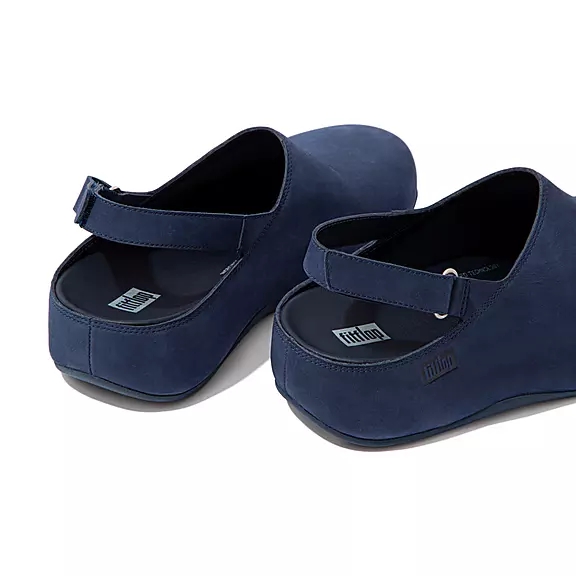FitFlop SHUV Nubuck Back-Páskové Træsko Mørkeblå | 22382619