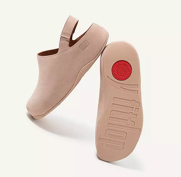 FitFlop SHUV Nubuck Back-Páskové Træsko Beige | 65673257