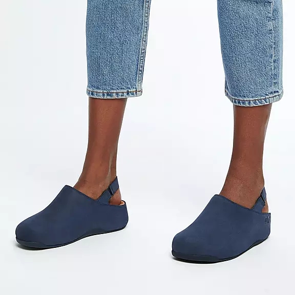 FitFlop SHUV Nubuck Back-Páskové Træsko Mørkeblå | 92112282