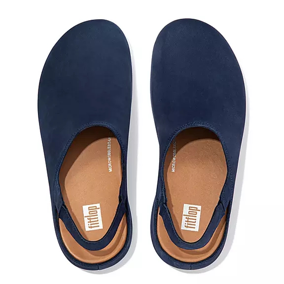 FitFlop SHUV Nubuck Back-Páskové Træsko Mørkeblå | 92112282