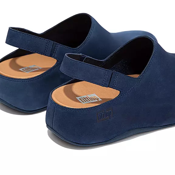 FitFlop SHUV Nubuck Back-Páskové Træsko Mørkeblå | 92112282