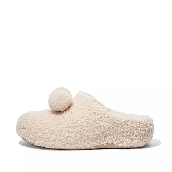 FitFlop SHUV Pom-Pom Shearling Træsko Hvide | 96062170