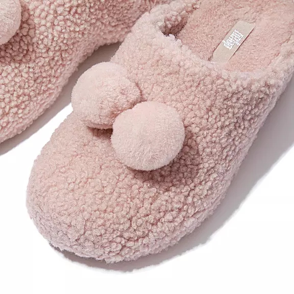 FitFlop SHUV Pom-Pom Shearling Træsko Lyserød | 30175954