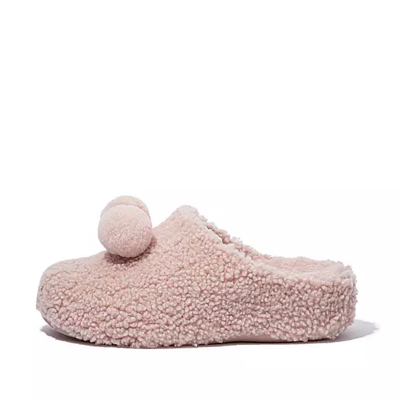 FitFlop SHUV Pom-Pom Shearling Træsko Lyserød | 30175954