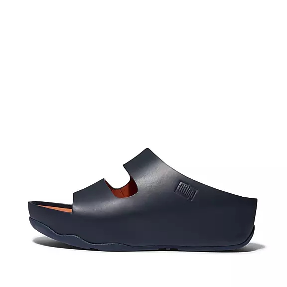 FitFlop SHUV Two-Bar Læder Badesandaler Mørkeblå | 66044271