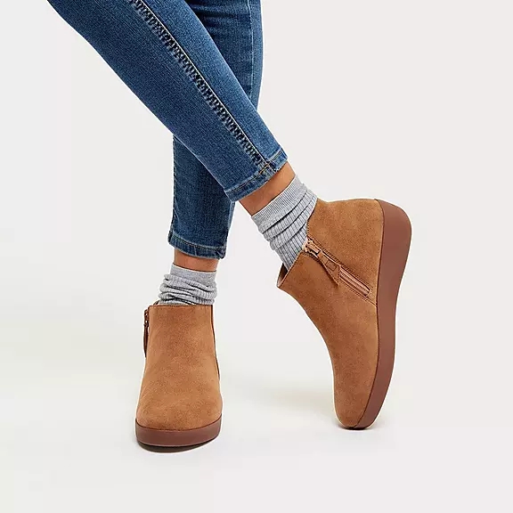 FitFlop SUMI Ruskind Ankelstøvler LyseBrune | 80808261