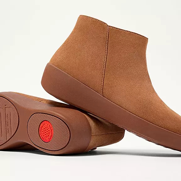 FitFlop SUMI Ruskind Ankelstøvler LyseBrune | 80808261