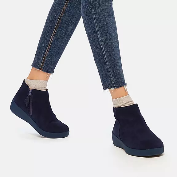 FitFlop SUMI Ruskind Ankelstøvler Mørkeblå | 48751401