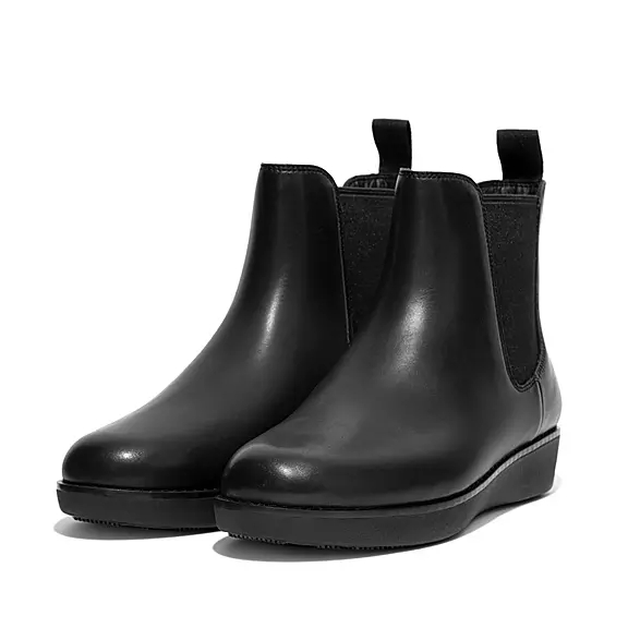 FitFlop SUMI Vandtætte Læder Chelsea Støvler Sort | 10879689