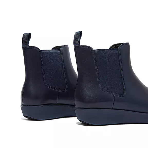 FitFlop SUMI Vandtætte Læder Chelsea Støvler Mørkeblå | 90286796