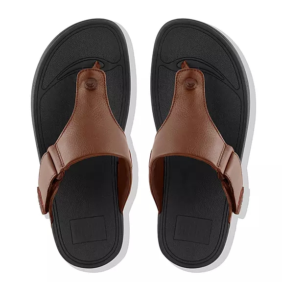 FitFlop TRAKK II Læder Sandaler Med Tåstolpe MørkeBrune | 35083897