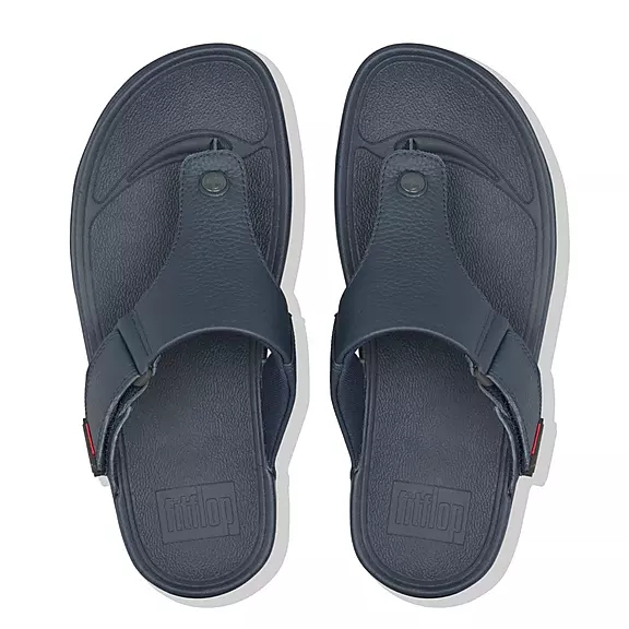 FitFlop TRAKK II Læder Sandaler Med Tåstolpe Mørkeblå | 50038392