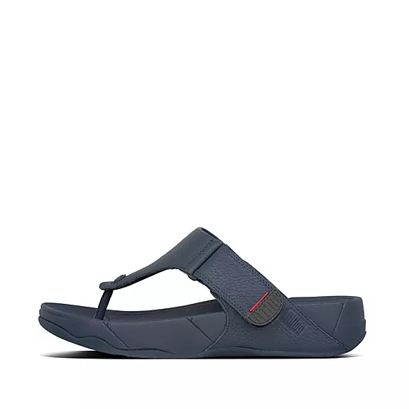 FitFlop TRAKK II Læder Sandaler Med Tåstolpe Mørkeblå | 50038392