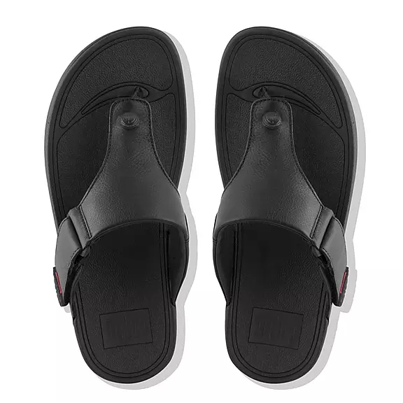 FitFlop TRAKK II Læder Sandaler Med Tåstolpe Sort | 50051753