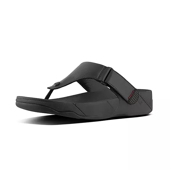 FitFlop TRAKK II Læder Sandaler Med Tåstolpe Sort | 50051753