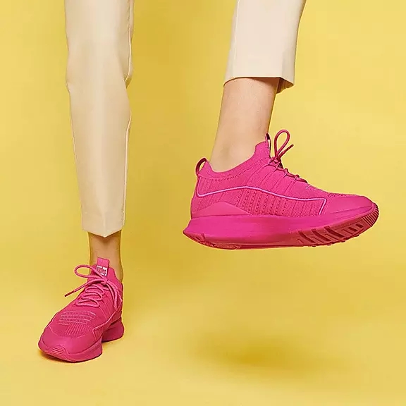 FitFlop VITAMIN FF Knit Sports Sneakers Fuchsia | 20065789