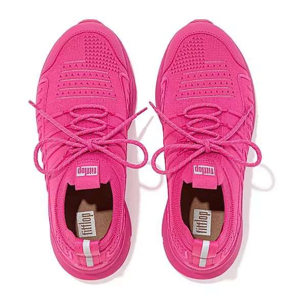 FitFlop VITAMIN FF Knit Sports Sneakers Fuchsia | 20065789