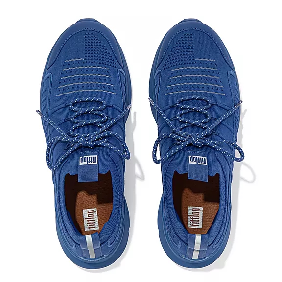 FitFlop VITAMIN FF Knit Sports Sneakers Blå | 49467653