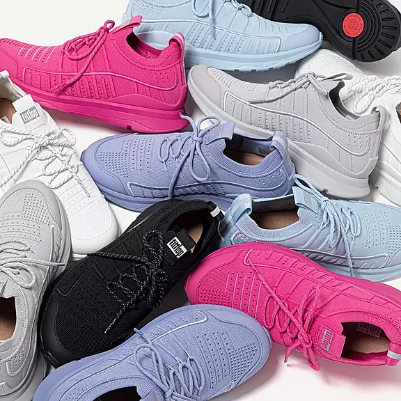 FitFlop VITAMIN FF Knit Sports Sneakers Blå | 88822004