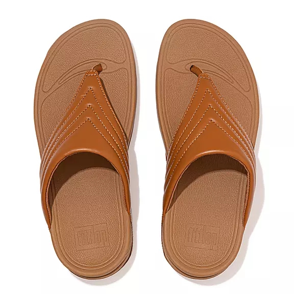 FitFlop WALKSTAR Læder Sandaler Med Tåstolpe LyseBrune | 75090370